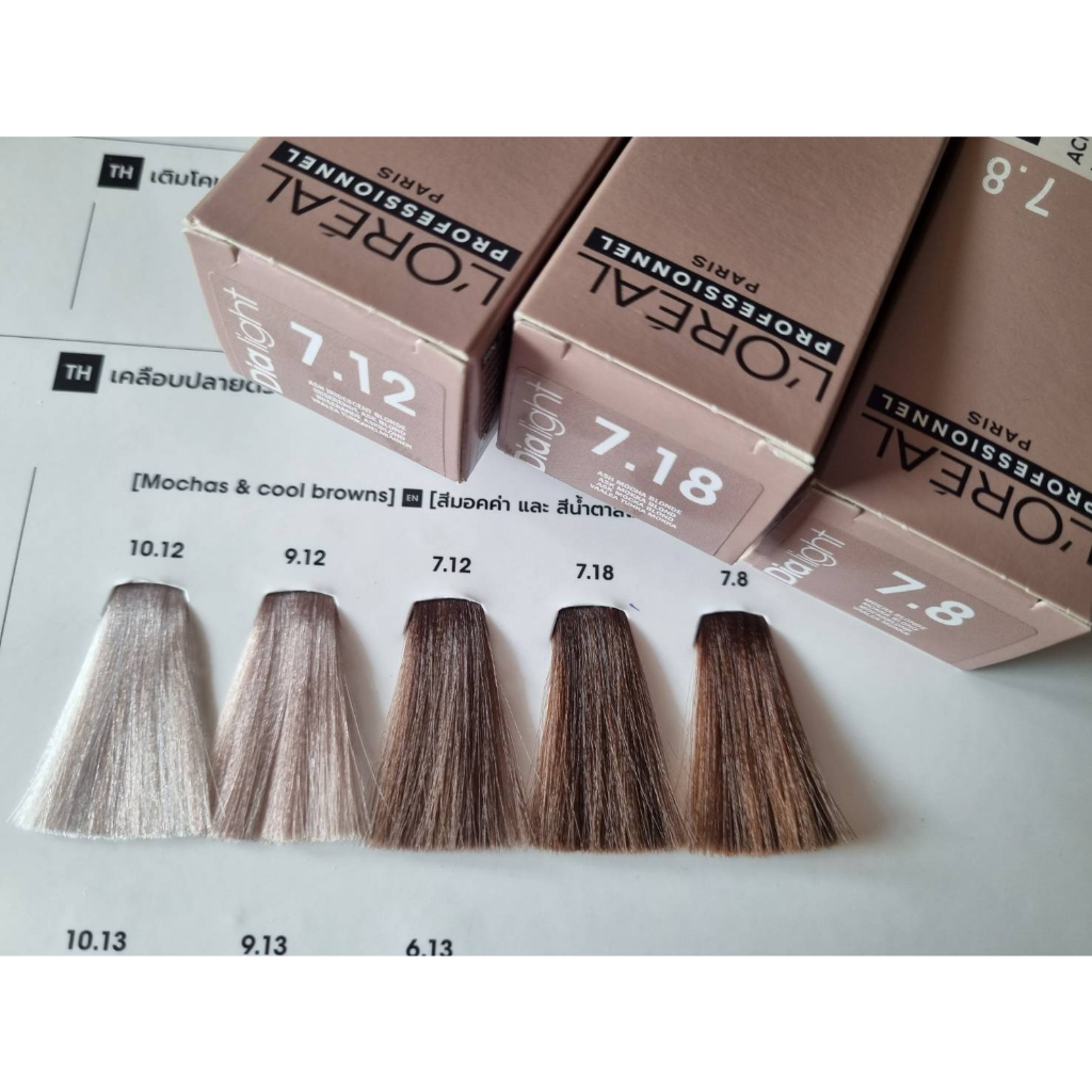 Loreal Dialight ammonia free สีเคลือบบำรุงสีผมสำหรับผมอ่อนแอ เพื่มสีและความเงางาม ขนาด 50มล พร้อมตัวผสมสี 75มล