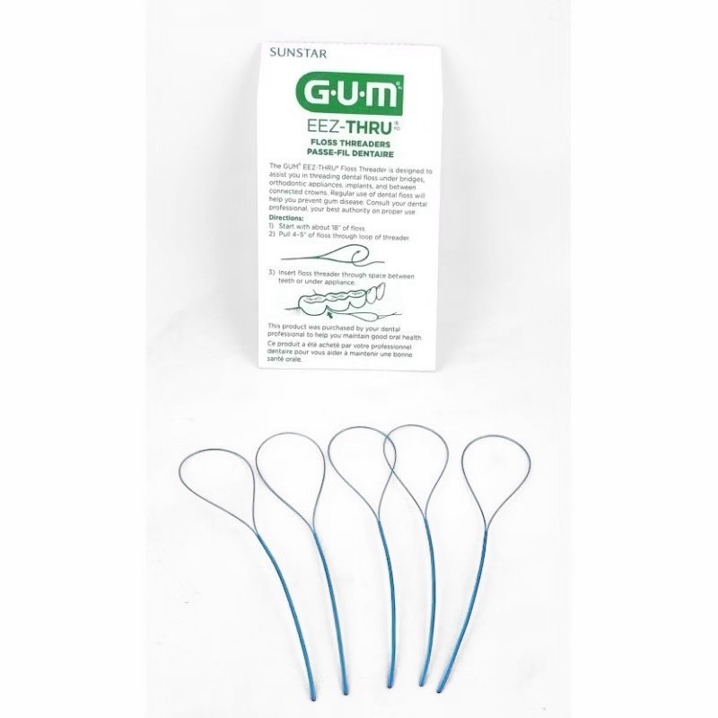 ตัวนำไหม ห่วงร้อยไหม Floss threader 5 ชิ้น ต่อ ซอง ของ Gum