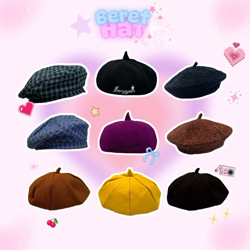 หมวกน่ารัก หมวกเบเรต์น่ารัก ทรงสวย ผ้าคุณภาพดี