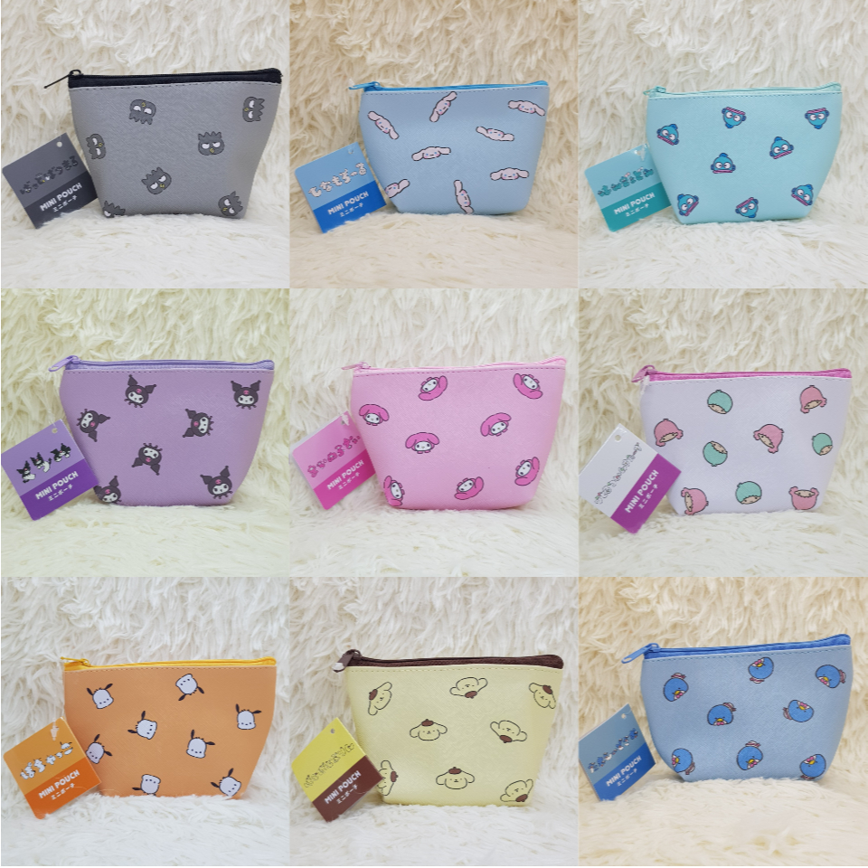 กระเป๋าใส่เหรียญ กระเป๋าสตางค์ กระเป๋าอเนกประสงค์ ทรงเรือ ลายซานริโอ้ ขนาด 8x5x7.5 ซม. ลิขสิทธิ์จากประเทศญี่ปุ่น