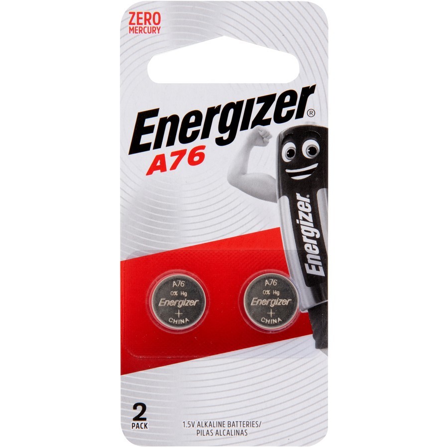 ถ่าน Energizer Alkaline battery 1.5V รุ่น A76 แพ็ค2 ก้อน LR44, PX76A, V13GA, AG13, LR1154, GPA76