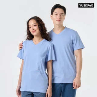 Yuedpao Ultrasoft Non-Iron [NEW] เสื้อยืดคอวี ผ้านุ่มใส่สบาย ไม่ย้วย ไม่หด ไม่ต้องรีด เสื้อยืดสีพื้น - Set Sky Blue