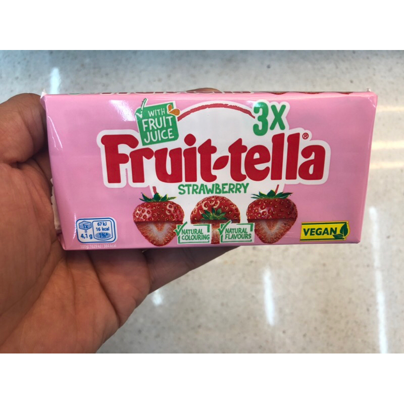 ลูกอมเคี้ยวหนึบรสสตอร์เบอร์รี่ตรา ฟรุ๊ตเทลลา Fruit-tella 🇳🇱🇳🇱 ขนาด 123g