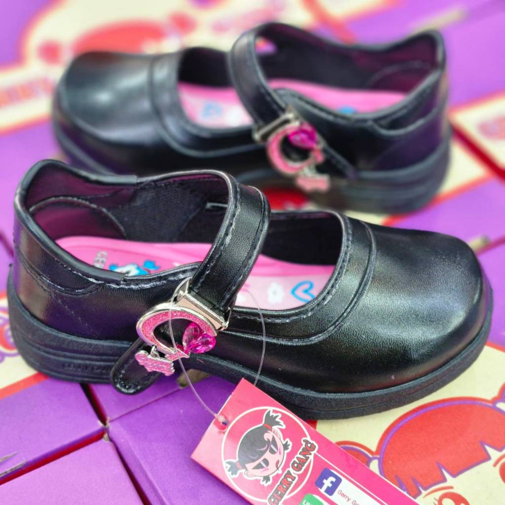 Gerry Gang รองเท้า รองเท้านักเรียนผู้หญิง หนังดำ รุ่น G6605 G6606 G6607 พร้อมส่ง ไซส์ 30-45
