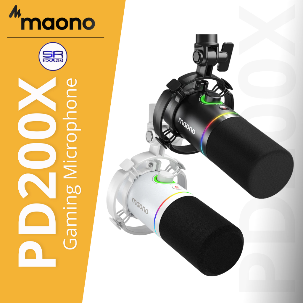 MAONO PD200X Dynamic Microphone ไมโครโฟนไดนามิก USB XLR RGB XLR สําหรับ PC โทรศัพท์มือถือ