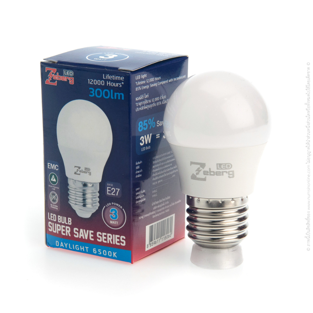 หลอดแอลอีดี 3W E27 ZEBERG SUPER SAVE
