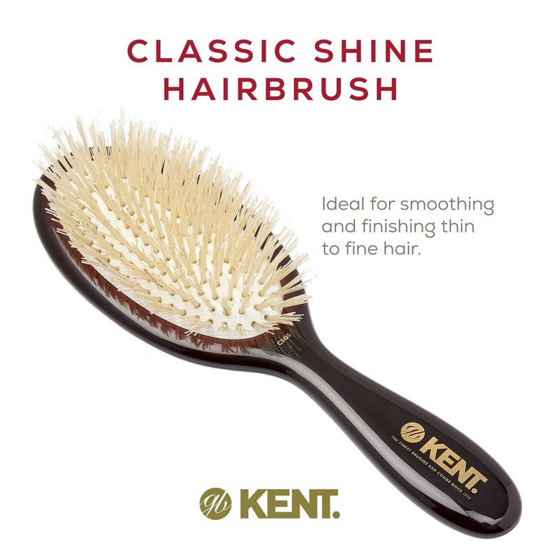หวีแปรง Classic Shine Soft White Pure Bristle Hairbrush ขนหมูป่าสีขาวแท้ 100% (Made in England) ราคา ถูกที่สุด ดีลบีเคเค