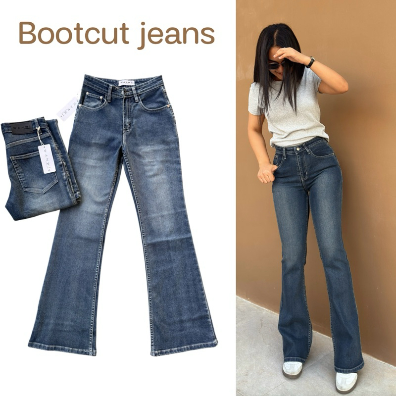 ยีนส์WANWI รหัสW07 กางเกงยีนส์ขาม้าเอวกลางผ้าทอญี่ปุ่น