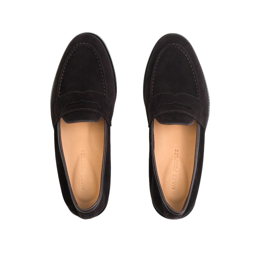 MARS PEOPLES - Unlined Penny No.3 สีน้ำตาลเข้ม หนังกลับ Suede