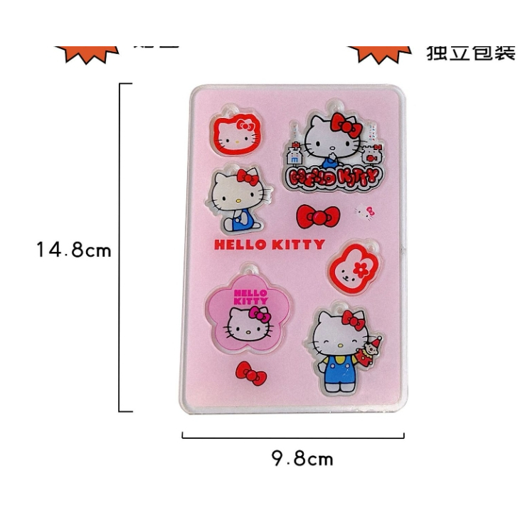 [🇹🇭พร้อมส่งจากร้านไทย] Hello kitty เซ็ต DIYพวงกุญแจคิตตี้ ทำได้ถึง 6 ชิ้นค่ะ งานแผ่นเอคิลิคน่ารัก แข็งแรงค่ะ