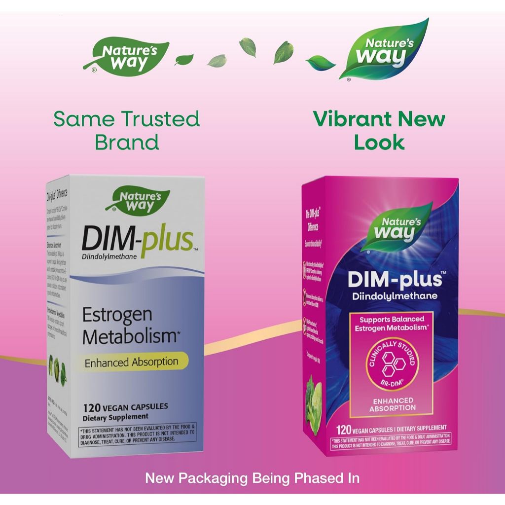 💜 ดิม อาหารเสริมวัยทอง นำเข้า จาก USA 💜Nature's Way Dim-Plus Supplement 120 เม็ด 💜