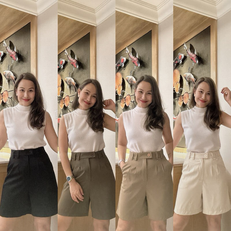 กางเกง 3 ส่วน ผ้าลิลลี่ ซิปหน้า มีกระดุม ผ้านุ่ม ยับยาก กางเกงแฟชั่น ps งานตัดเย็บเอง ราคาพิเศษ