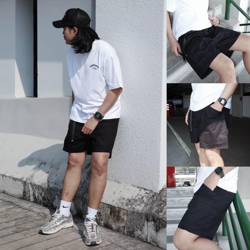 UPPERGOD กางเกงขาสั้น Shorts Camping V.3 ผ้า Cotton100% ทรงสวย มีซิป มีกระดุม มีเข็มขัดล็อคอย่างดี