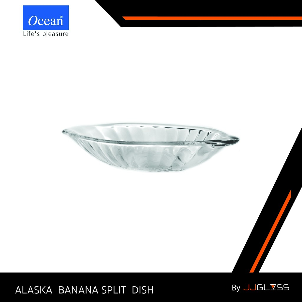 JJGLASS - (Ocean) P00116 Banana Split Dish - ถ้วยไอศครีม จานแก้ว จานโอเชี่ยน สำหรับใส่ไอศครีมเมนูต่างๆ หรือใส่ของว่าง
