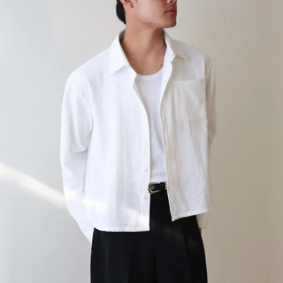 IBB SIGNATURE BOXY SHIRTS เสื้อเชิ้ตผ้าฝ้ายแท้ทรงบ็อกซี่