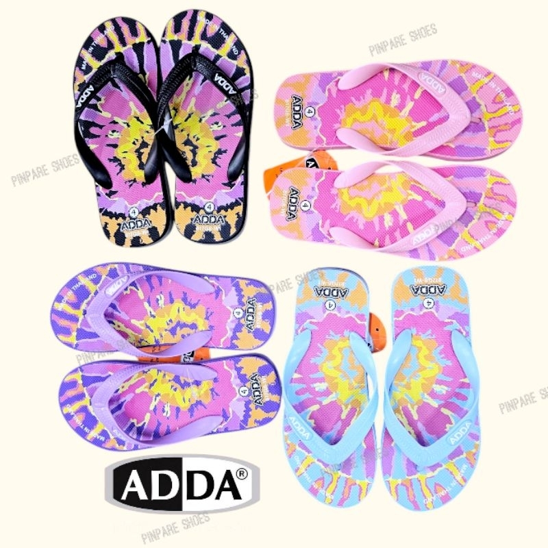 รองเท้าฟองน้ำแบบคีบ ADDA ลายมัดย้อม 817G8