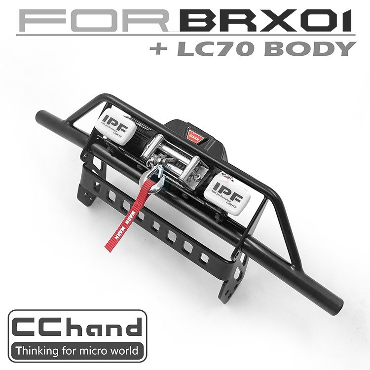 CChand Buffalo Front Bumper + IPF LED Light for LC70 for Boom Racing BRX01 CC/D-AA04