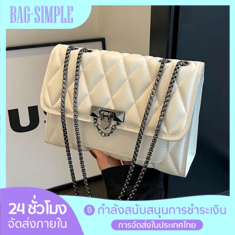 จัดส่งจากกรุงเทพฯ - ห่วงโซ่ Linger กระเป๋าสี่เหลี่ยมขนาดเล็กกระเป๋าสตรี 2024 ฤดูใบไม้ร่วงและฤดูหนาวใหม่
