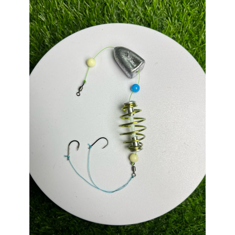 [1 ชุด] ตะกร้อวิ่งชิ่งสั้นตกปลานิล พร้อมตะกั่ว 20 กรัม มีไซร์ 2.5-4.5 ซ.ม. สำหรับปลาเคี่ยว ปลาระแวงเหยื่อ