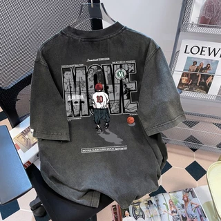Basi💥เสื้อฟอก เสื้อสตรีท เสื้อ oversize เสื้อยืดผู้ชาย Slam Dunk ผ้าคอตตอน 100% เสื้อวินเทจ เนื้อผ้าเกรดพรีเมียม