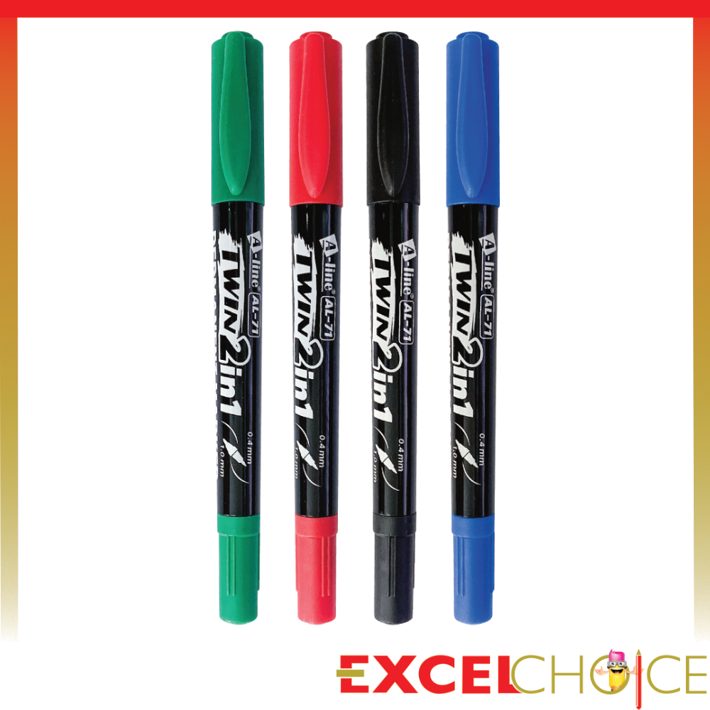 [ของแถมเมื่อซื้อครบ200บ.] ARTLINE ปากกาเคมี 2 หัว AL-71 TWIN 2in1