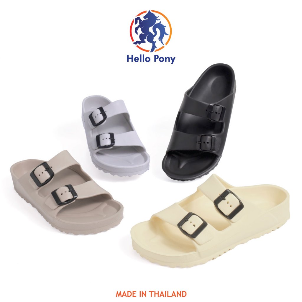 Hello Pony รองเท้าแตะ รองเท้าผู้ชายและผู้หญิง แฟชั่น พื้นนุ่ม EVA ใส่เดินสบาย กันลื่น รุ่น MHM4015