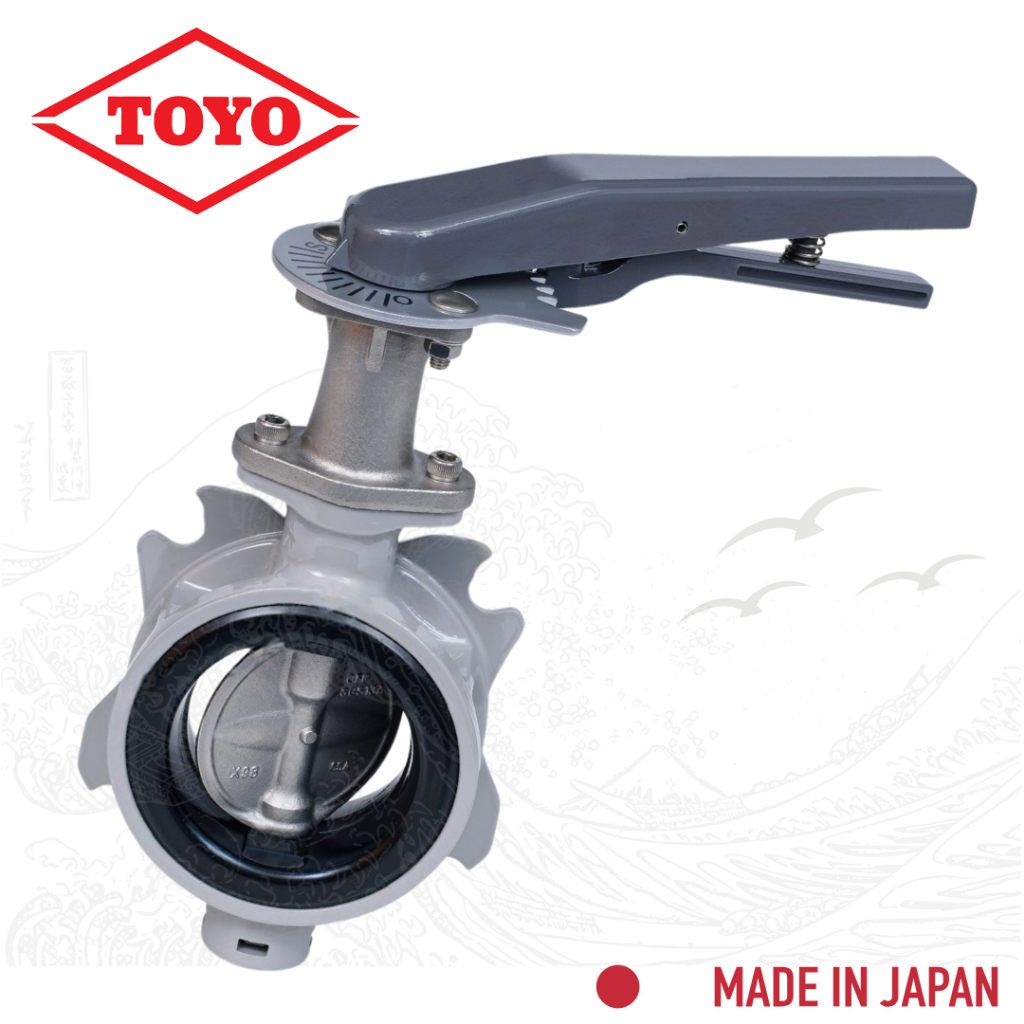 TOYO - บัตเตอร์ฟลายวาล์วด้ามโยก อลูมินั่ม ลิ้นสเตนเลส ขนาด 2" - 2.1/2" - 3" - 4" - 6" Model 550LA