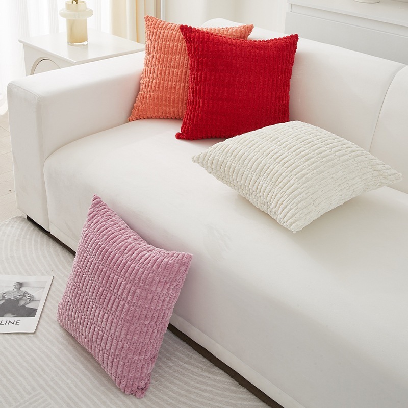 ปลอกหมอนอิงโซฟา สไตล์นอร์ดิก ขนนุ่ม มีลาย 2 ด้าน มีซิป ถอดซักได้ ปลอกหมอนขนนุ่ม ตกแต่งบ้าน หมอนอิงหลัง Nordic style - รูปที่ 4