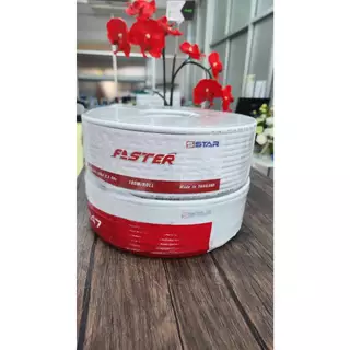 สาย Faster SStar RG-6U 100 เมตร ชีลล์ 60% (สีขาว)
