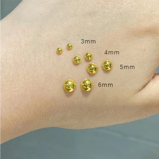 Piercing Jewelry Sticker สติ๊กเกอร์จิว 3D แบบไม่เจาะ หมุดกลม สีเงิน สีทอง ใช้ตกแต่งใบหน้า มีกาวในตัว ติดแน่น