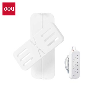 Deli แผ่นสำหรับติดรางปลั๊กไฟ  ยึดปลั๊กแบบไม่ต้องเจาะกำแพง หม…