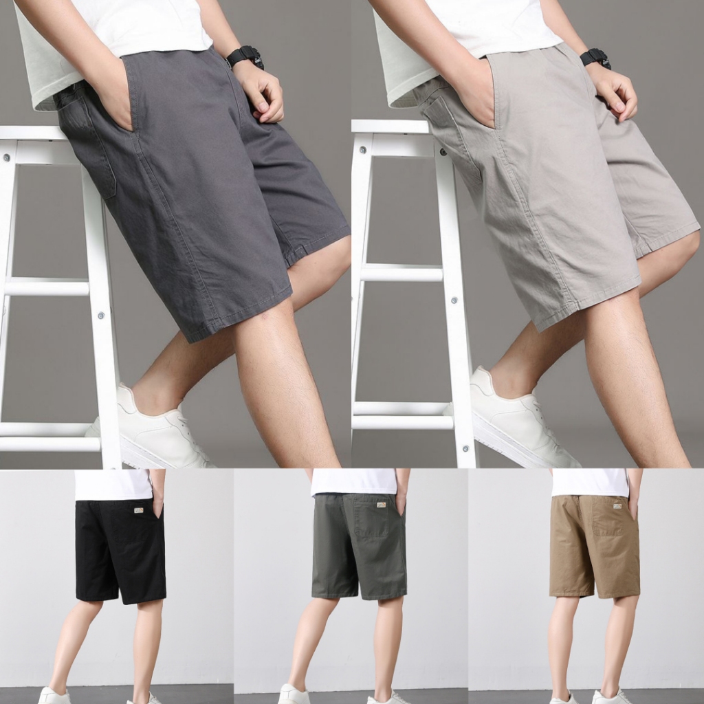 กางเกงขาสั้นผู้ชาย กางเกงลำลองผ้าcotton100% ระบายอากาศได้ดี มีไซส์L-5XL ( 5516 )