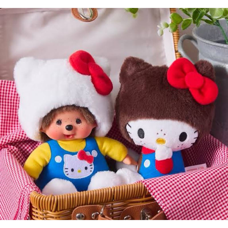 พร้อมส่ง🇹🇭 ตุ๊กตา monchhichi x hello kitty♥️