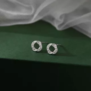 ESCOBAL ต่างหูเงินแท้ Zircon hoops ต่างหูเงิน ตุ้มหูเพชร ต่างหูมินิมอล ต่างหูแฟชั่น วาเลนไทน์
