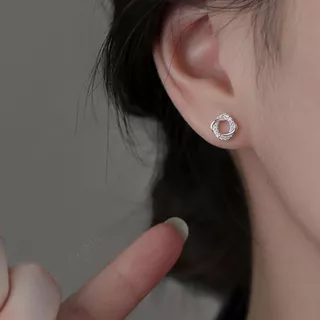 ESCOBAL ต่างหูเงินแท้ Zircon hoops ต่างหูเงิน ตุ้มหูเพชร ต่างหูมินิมอล ต่างหูแฟชั่น วาเลนไทน์