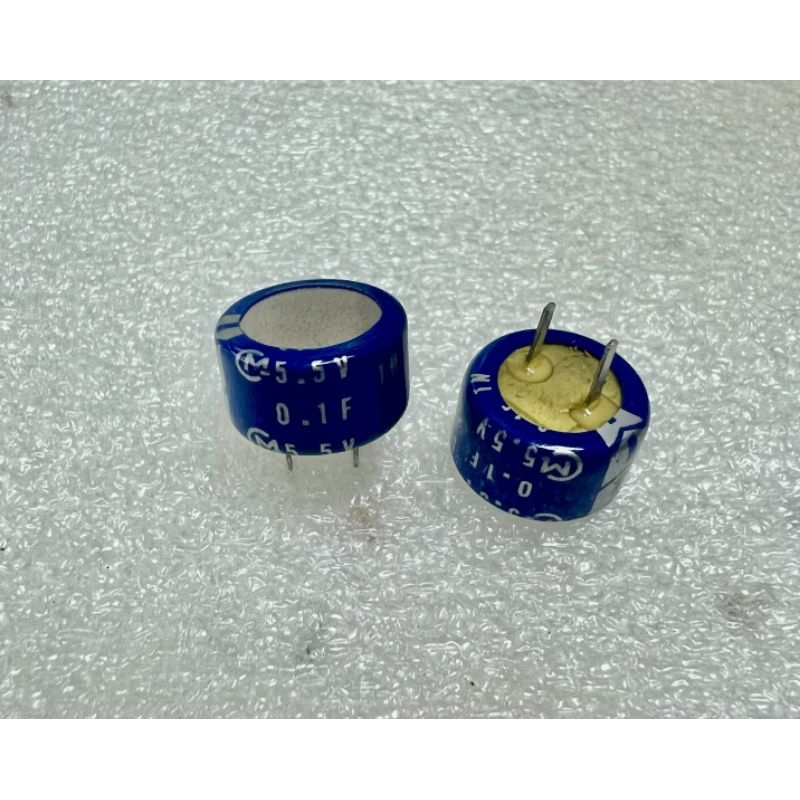 (1ชิ้น)  0.1F 5.5V SUPER CAPACITOR  ขาห่าง 5มิล ของดีของแท้ในไทยพร้อมส่ง ไซร์ 10x7mm.  0.1F 5.5V  0.