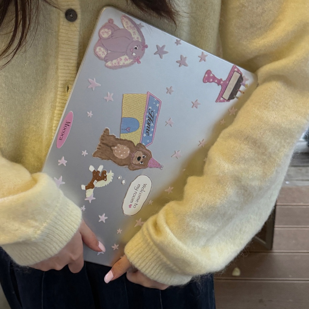 Shesell พร้อมส่ง✨เคส macbook(ผิวด้าน) บ้านน้องหมาน่ารัก M4 Air15 Air13/Pro13นิ้ว เคสสำหรับแมคบุ๊คใส