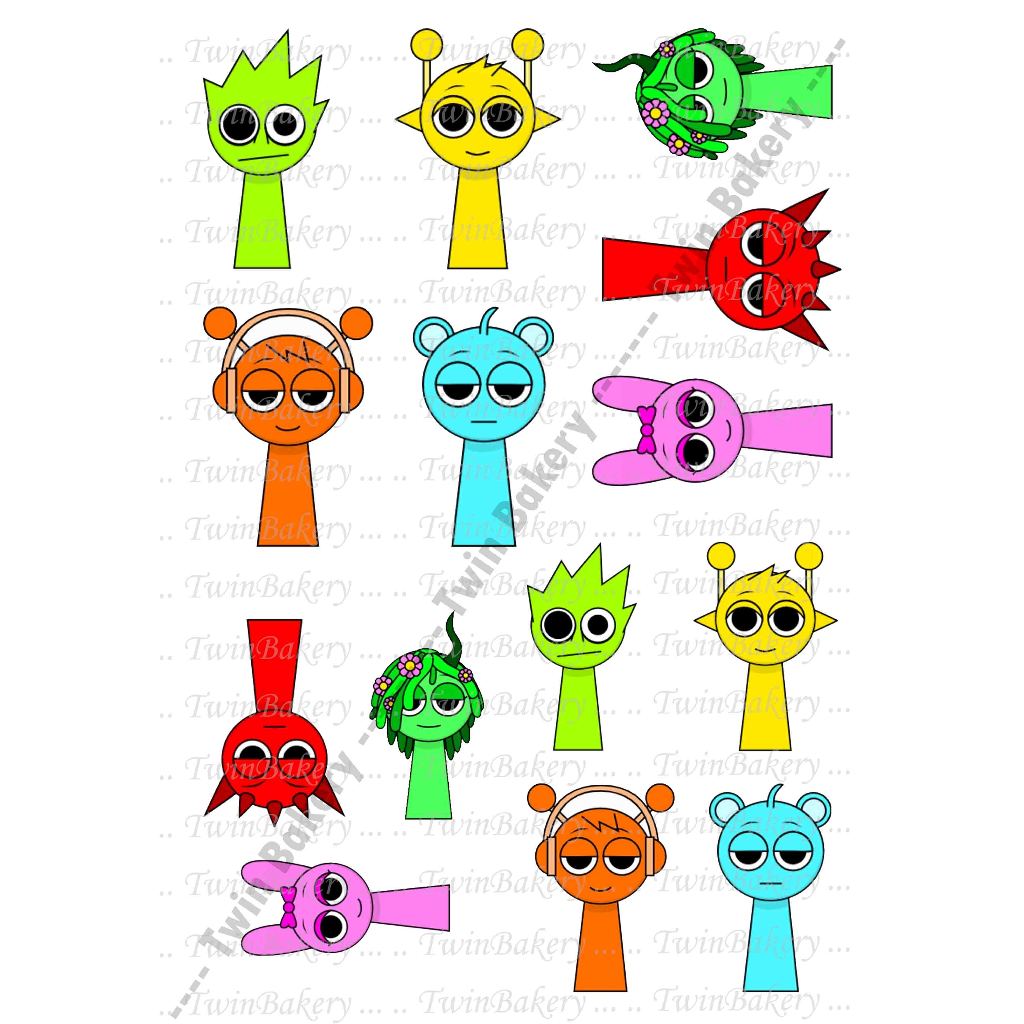 🍫 แผ่นเวเฟอร์ (Wafer Sheet) สำหรับตกแต่งเค้ก รวมลาย Sprunki ** ทานได้ ** 🍫