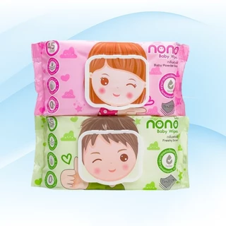 [แพค] Nono โนโน่ กระดาษทิชชู่เปียก ห่อ 45 แผ่น แพค 6 ห่อ สูตรเกลือชมพู หิมาลายัน สำหรับเด็ก