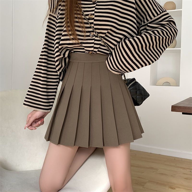 กระโปรงพรีท  กระโปรงเอวสูง มีทั้งหมด7สี เข้ากับทุกสไตส์ สไตล์เกาหลี สุดชิค #030022 - รูปที่ 6