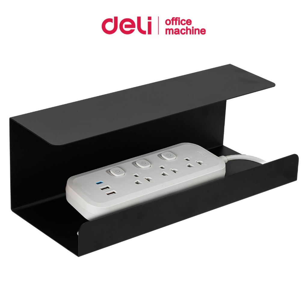Deli ที่เก็บปลั๊กติดโต๊ะ จัดระเบียบปลั๊ก ชั้นเก็บสายไฟ รางเก็บปลั๊กไฟ Power Strip Storage Rack