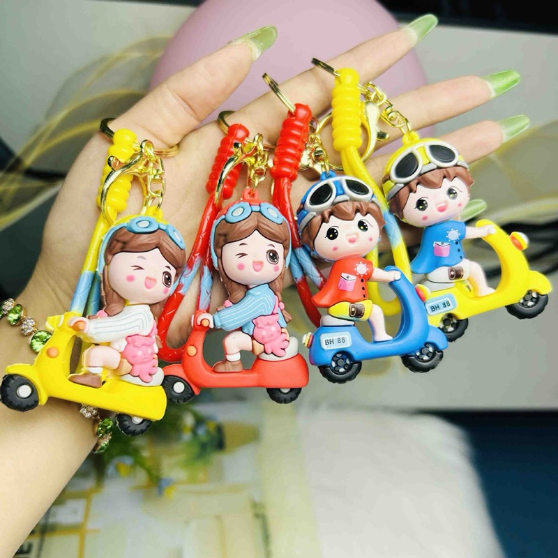 พวงกุญแจ จี้ห้อยกระเป๋า สาวน้อยขี่มอเตอร์ไซค์ ราคา/ชิ้น
