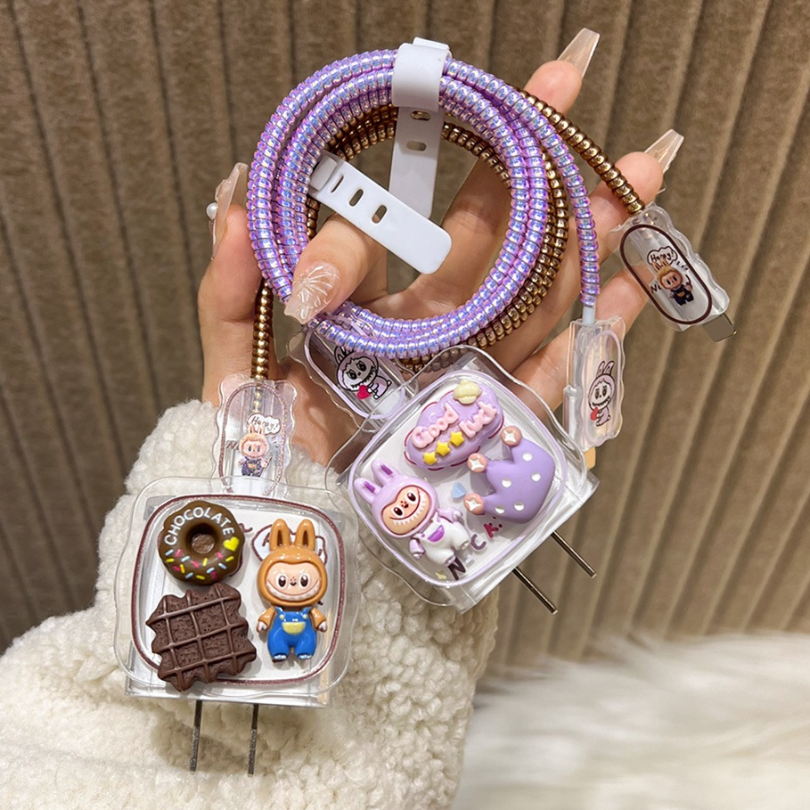พร้อมส่งจากไทย🚚ชุดเเต่งสายชาร์จสำหรับสายชาร์ 18w 20w เคสอะเเดปเตอร์ ลายการ์ตูน ชุดถนอมสายชาร์จการ์ตูนน่ารักๆ - รูปที่ 6