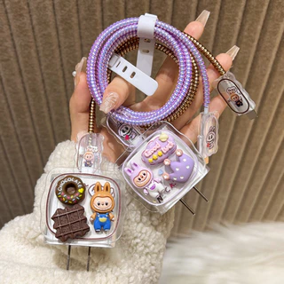 พร้อมส่งจากไทย🚚ชุดเเต่งสายชาร์จสำหรับสายชาร์ 18w 20w เคสอะเเดปเตอร์ ลายการ์ตูน ชุดถนอมสายชาร์จการ์ตูนน่ารักๆ
