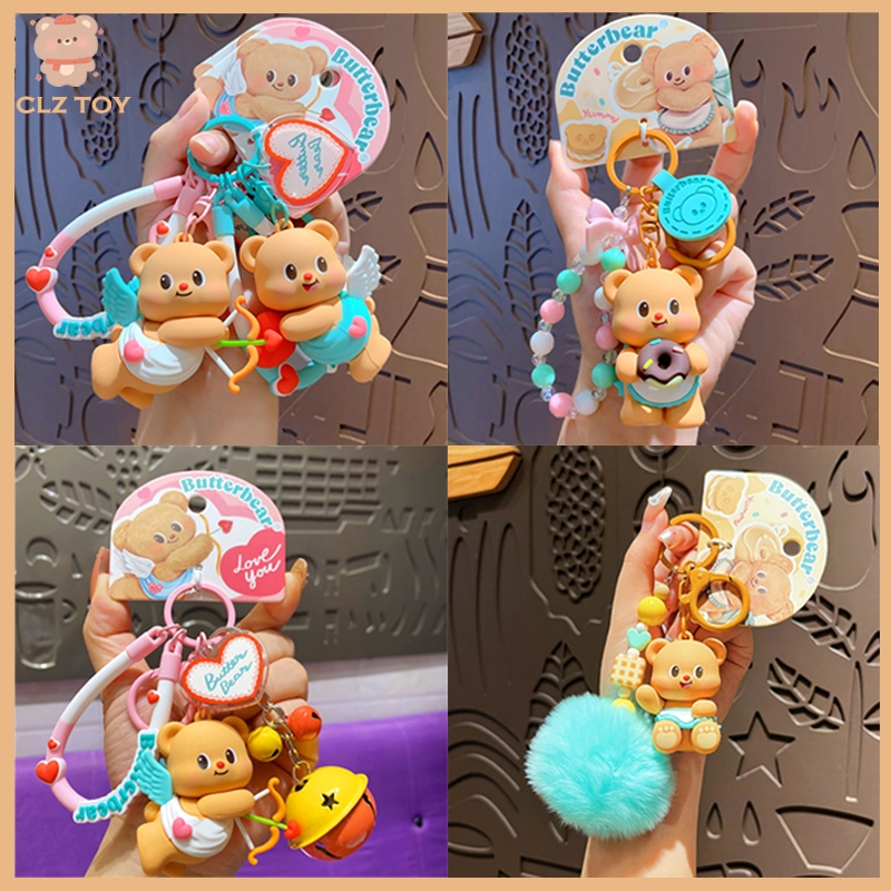 CLZ🧸จัดส่งทุกวัน🧸พร้อมส่ง พวงกุญแจน้องเนย หมีเนย Butterbear keychain พวงกุญแจน่ารัก น้องหมี บัตเตอร์แบร์
