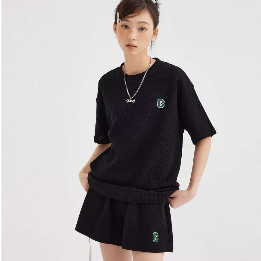 #A13-(3สี ส่งจากไทย）ชุดเข้าเซท（ เสื้อเเขนสั้น+ขาสั้น） ผ้าฝ้าย พร้อมส่ง