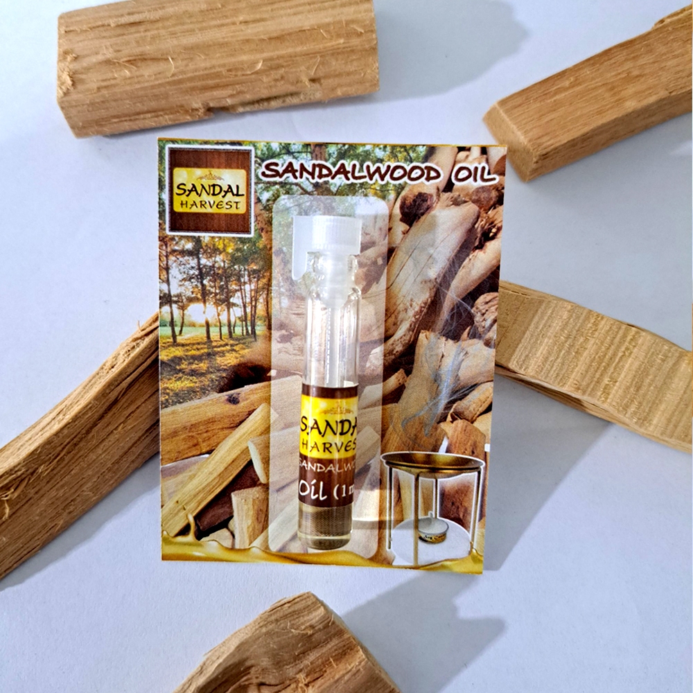 Gift / ของขวัญ Tester Sandalwood Oil น้ำมันไม้จันทร์หอม กลิ่นหอมอโรม่า Aroma Oil  ขนาดทดลอง 1 ml - รูปที่ 2