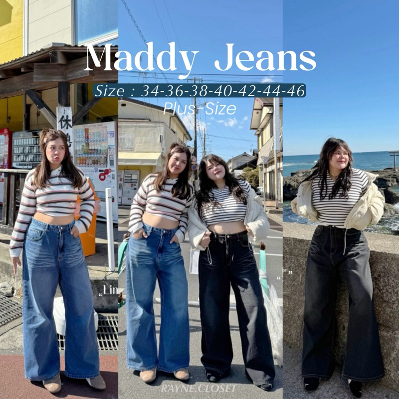 MADDY JEANS - กางเกงยีนส์ขากระบอกใหญ่พิเศษสาวอวบ (Plus-size)