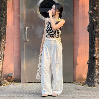 Linen pants (กางเกงขายาว+เข็มขัด) 299.- กางเกงมินิมอลมาพร้อมเข็มขัด ทางร้านใช้ผ้าฝ้ายผสมลินินผ้านุ่มอย่างดี