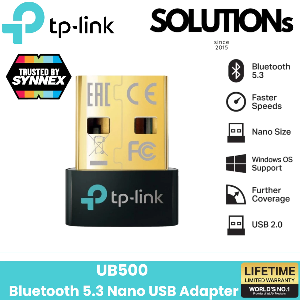TP-Link UB500 ⚡️ตัวรับสัญญาณบลูทูธ⚡️Bluetooth 5.4 Nano USB Adapter 5.4 ประสิทธิภาพสูง รองรับ Windows 11/10/8.1/7